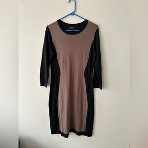 Mossimo Women's Black and Tan Sweater Dress Size Medium